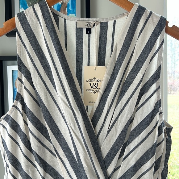 Linen sleeveless jumpsuit - Picture 2 of 7